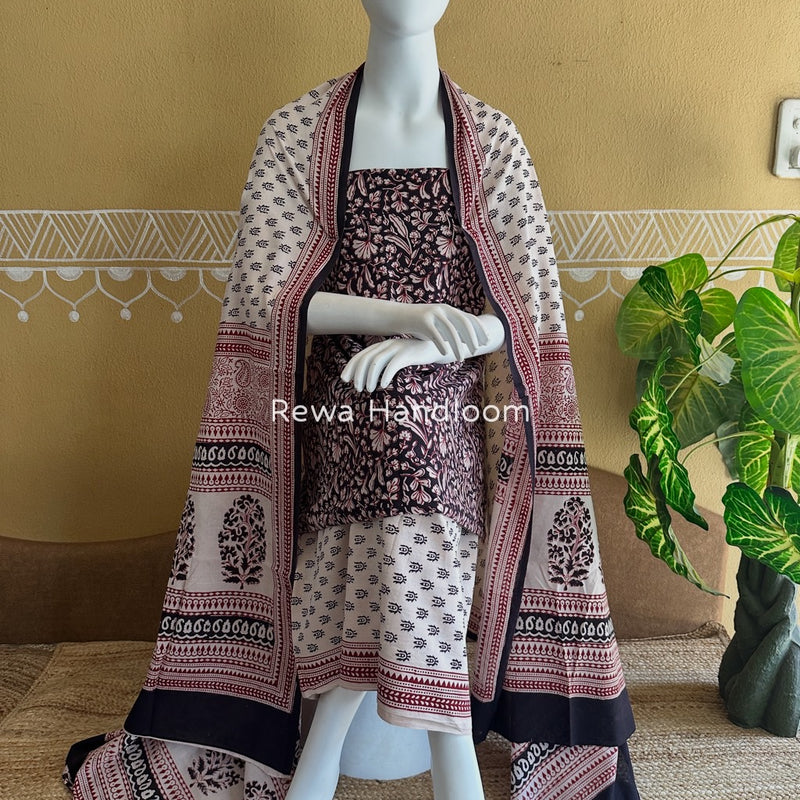 Bagh Print Cotton Suit 