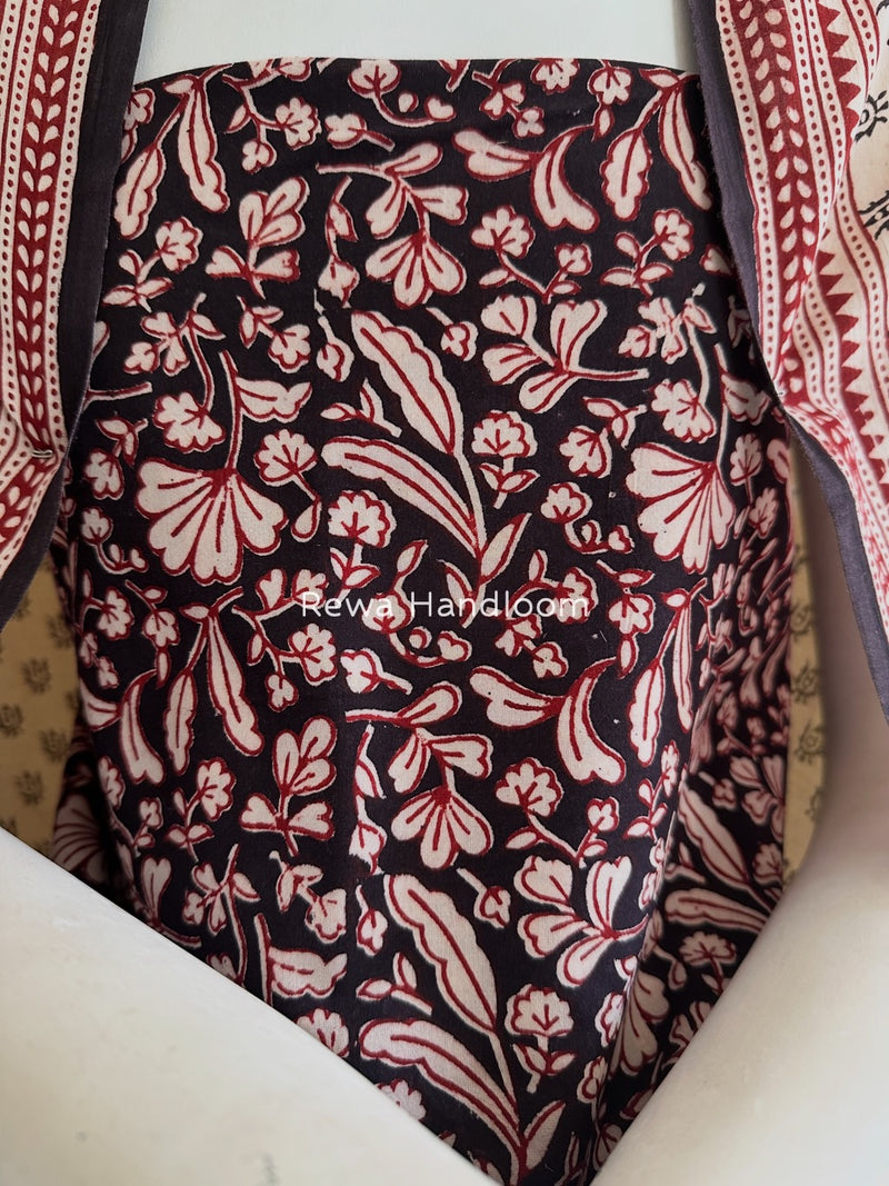 Black-White Bagh Print Cotton Suit BGCSJ0146