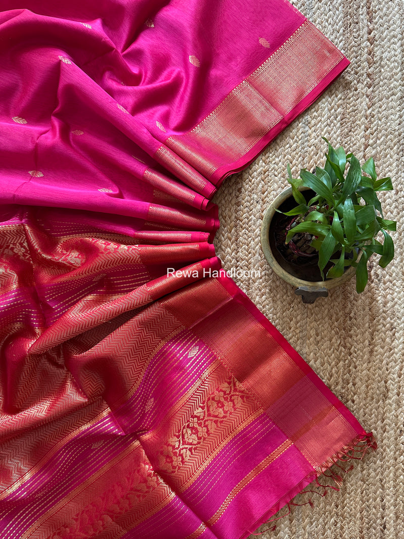 Maheshwari Rani Pink Rich Pallu Silk Saree HPS022