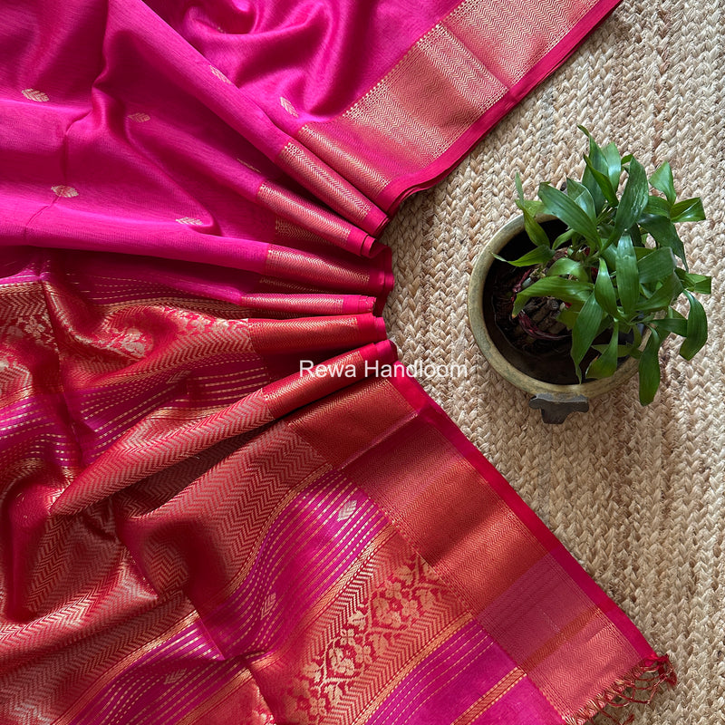 Maheshwari Rani Pink Rich Pallu Silk Saree HPS022