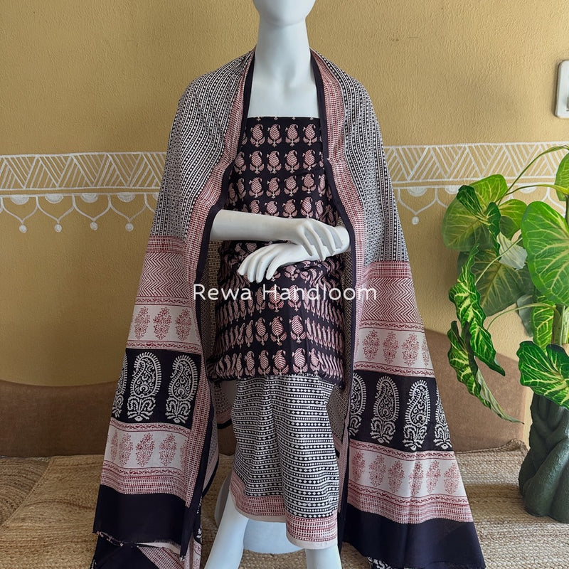 Bagh Print Cotton Suit