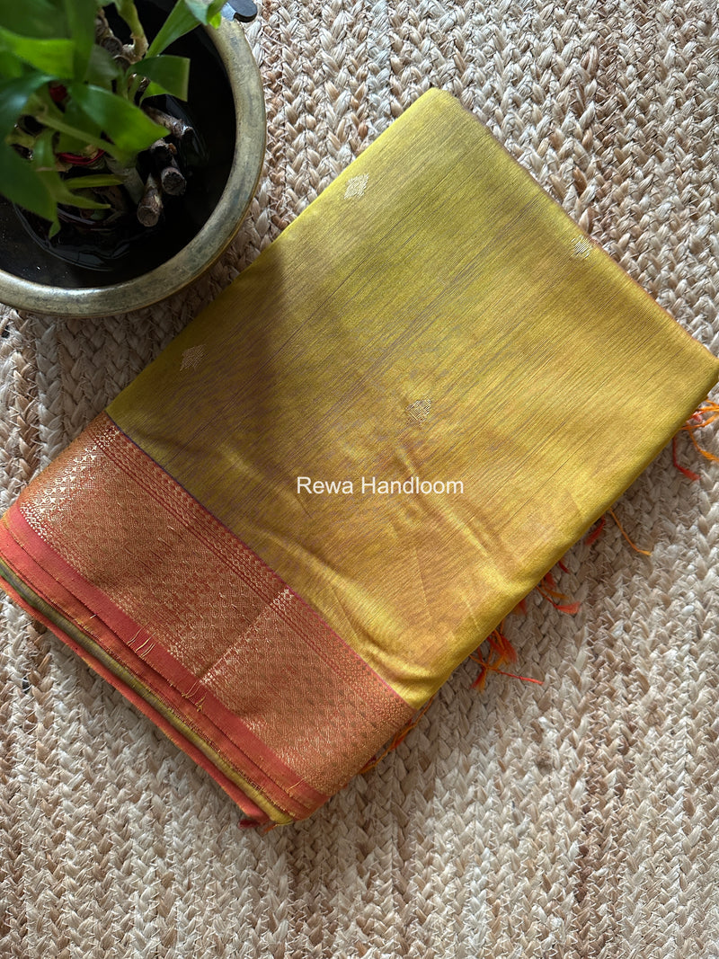 Maheshwari Yellow Shaded Butti Saree SDBS04