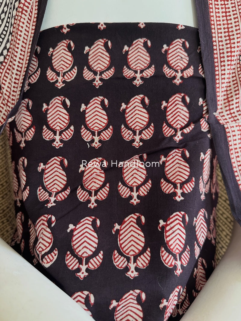 Black Bagh Print Cotton Suit BGCSJ0180