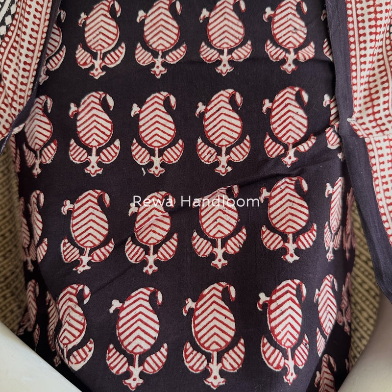 Black Bagh Print Cotton Suit BGCSJ0180