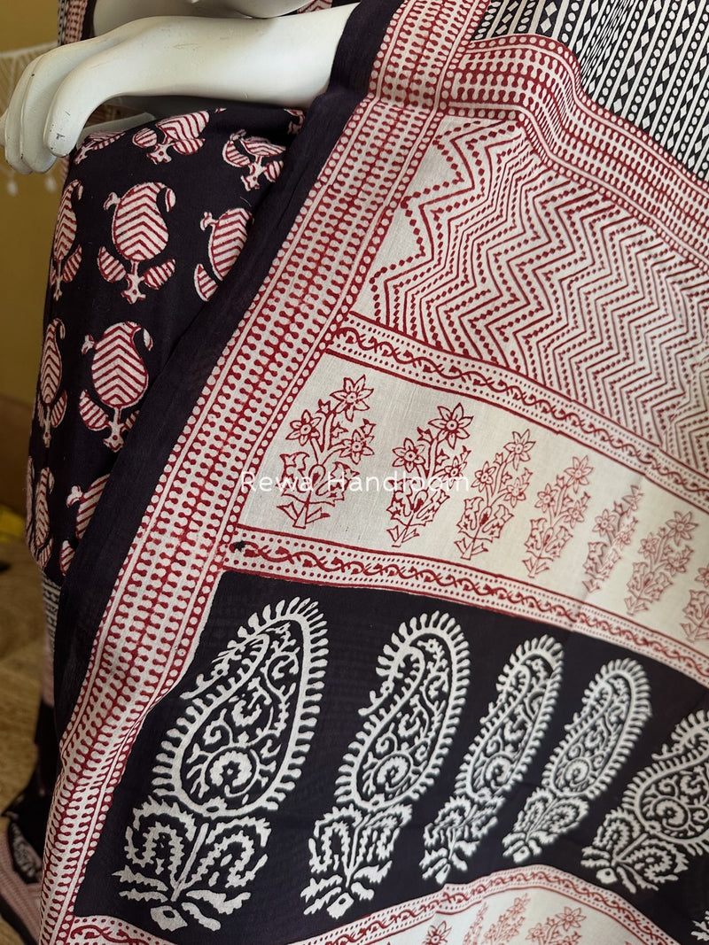 Black Bagh Print Cotton Suit BGCSJ0180