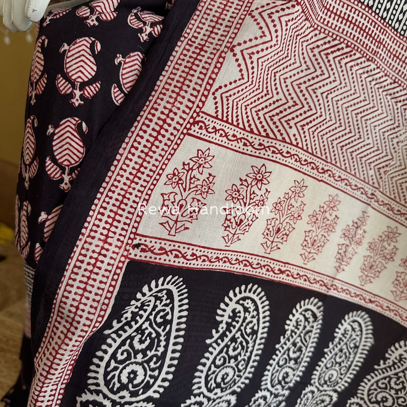 Black Bagh Print Cotton Suit BGCSJ0180