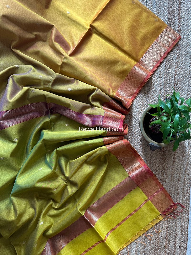 Maheshwari Yellow Shaded Butti Saree SDBS04
