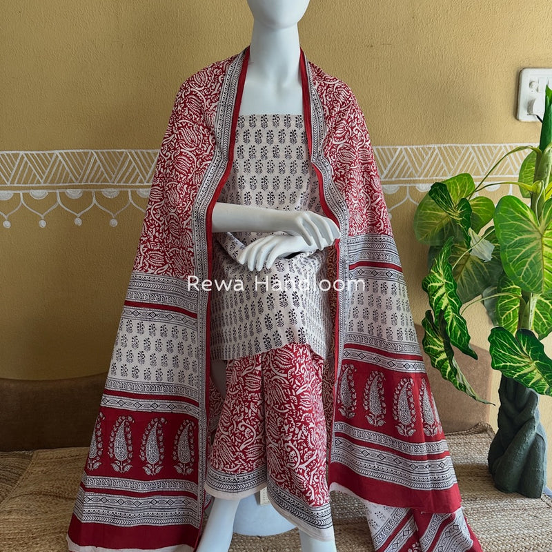 Bagh Print Cotton Suit