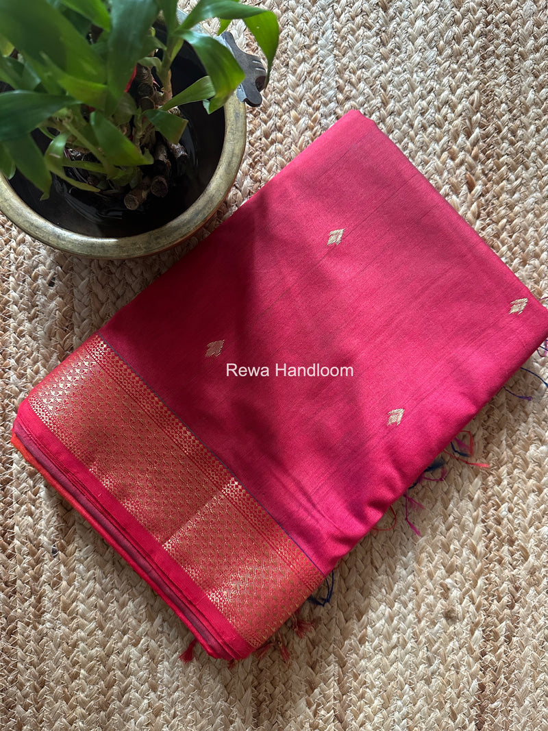 Maheshwari Fuchsia Pink Shaded Butti Saree SDBS03