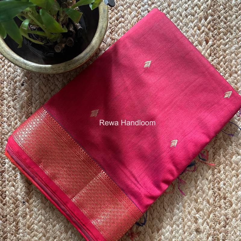 Maheshwari Fuchsia Pink Shaded Butti Saree SDBS03