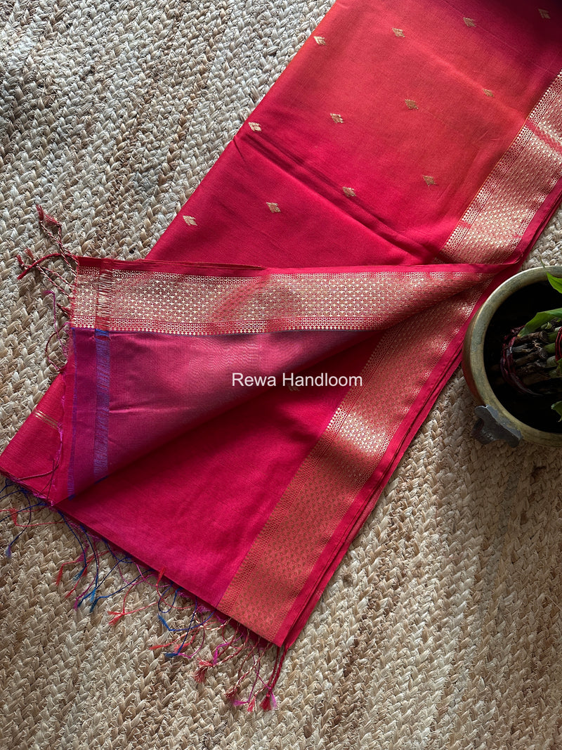Maheshwari Fuchsia Pink Shaded Butti Saree SDBS03