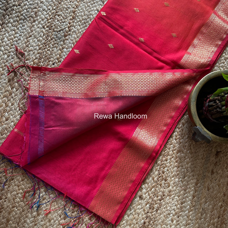 Maheshwari Fuchsia Pink Shaded Butti Saree SDBS03