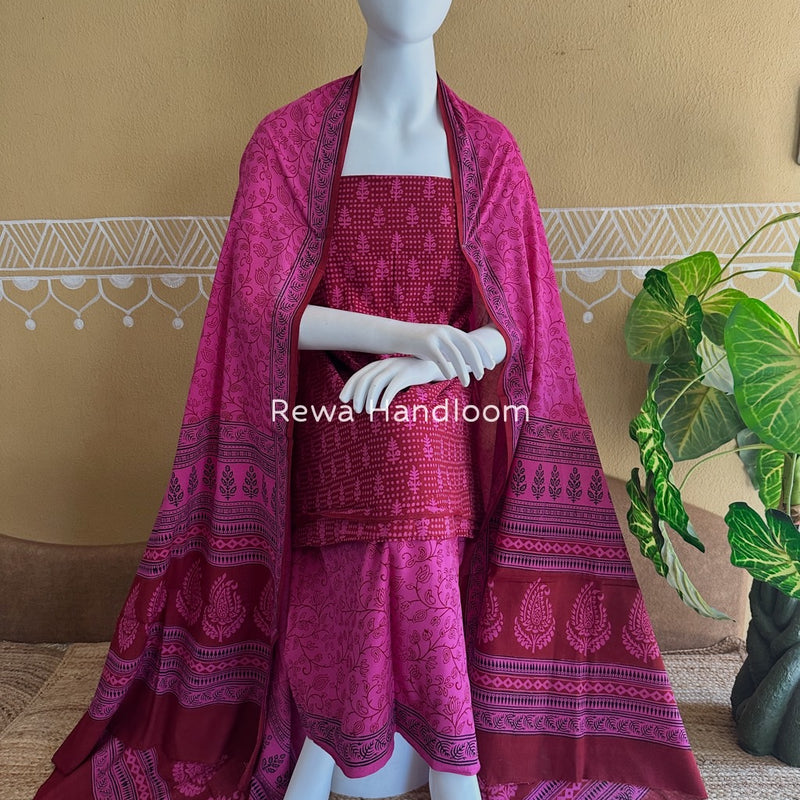 Bagh Print Cotton Suit