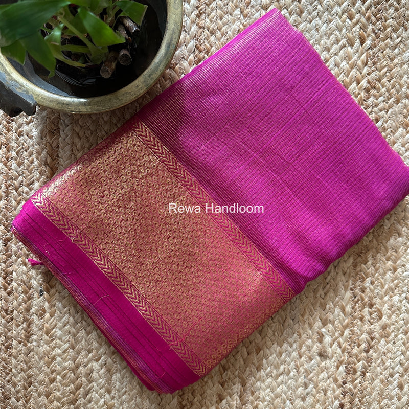 Exclusive Maheshwari Magenta Tissue Silk Saree ZTS0174