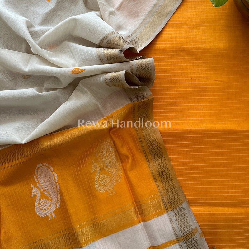 Maheshwari  Peacock Buta-Buti Top-Dupatta Set