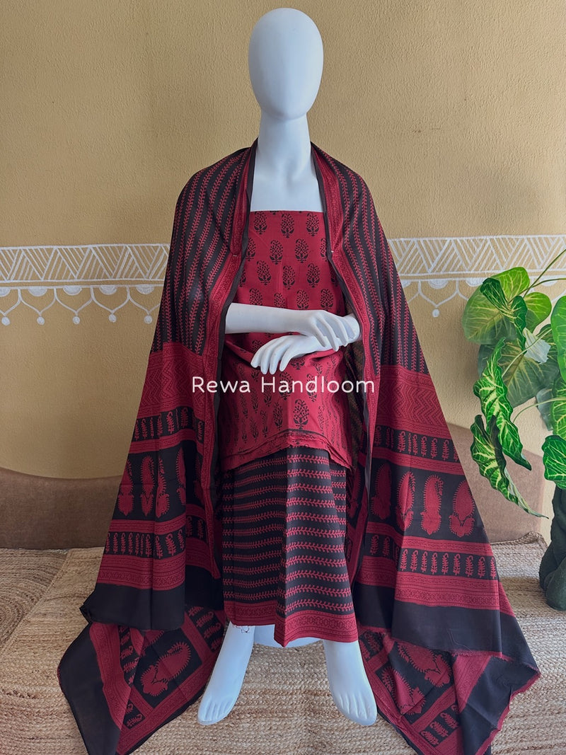 Bagh Print Cotton Suit