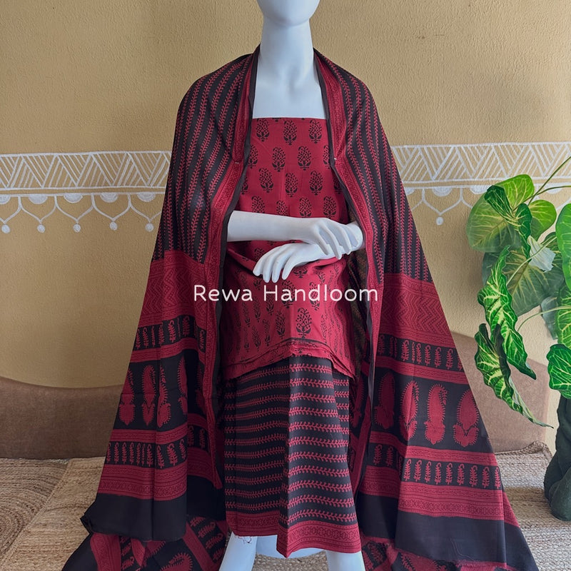 Bagh Print Cotton Suit