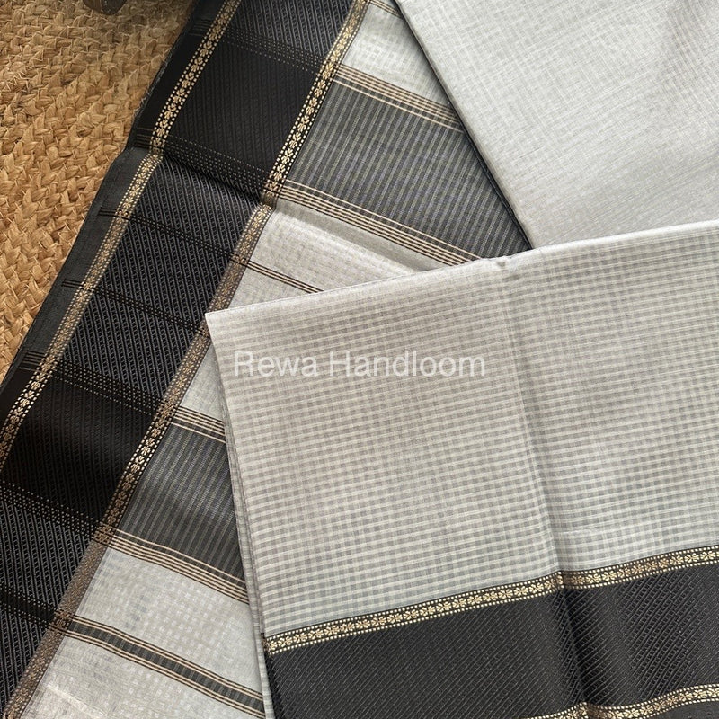 Exclusive Maheswari Grey 75% Silk Saree SS07