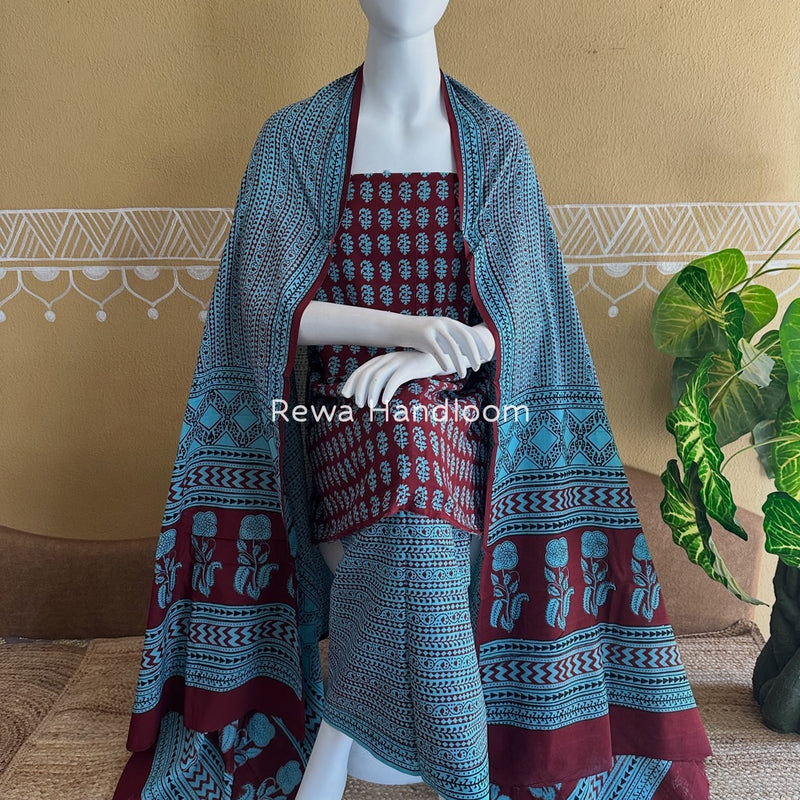 Bagh Print Cotton Suit