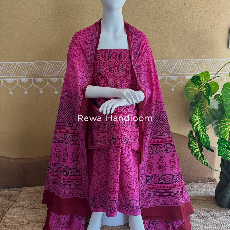 Bagh Print Cotton Suit
