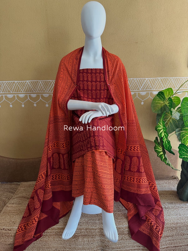 Bagh Print Cotton Suit