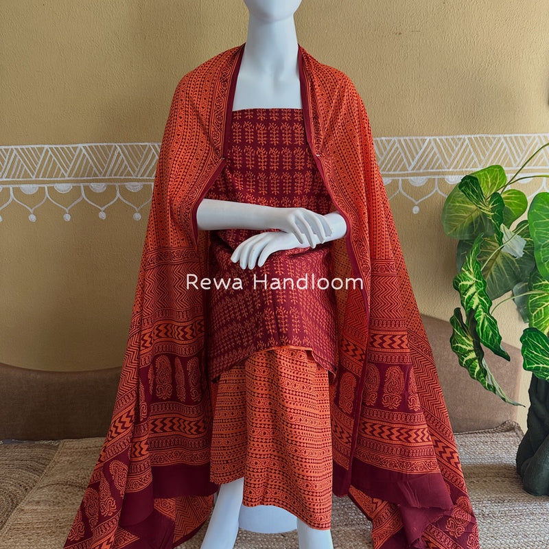 Bagh Print Cotton Suit