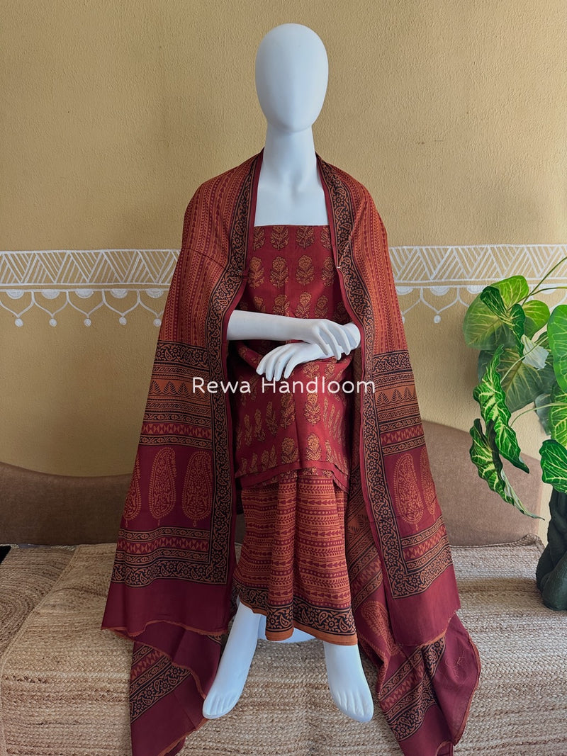 Bagh Print Cotton Suit 