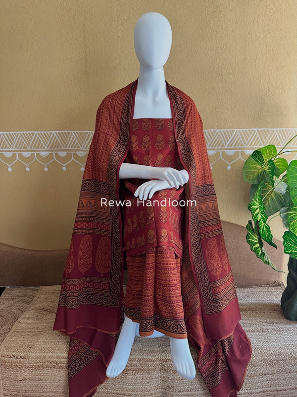 Bagh Print Cotton Suit 