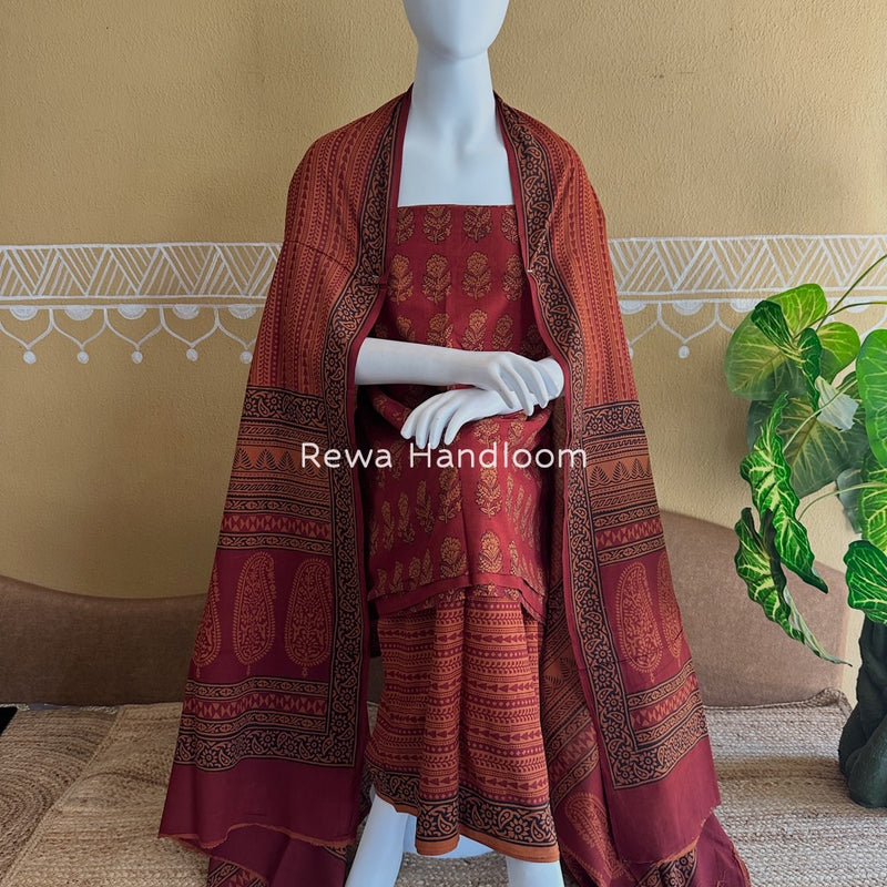 Bagh Print Cotton Suit 