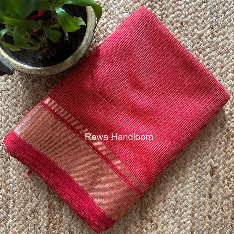 Exclusive Maheswari Self Checks Peach Saree MCS081