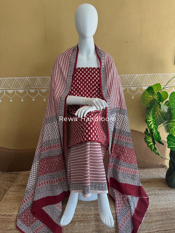 Bagh Print Cotton Suit 