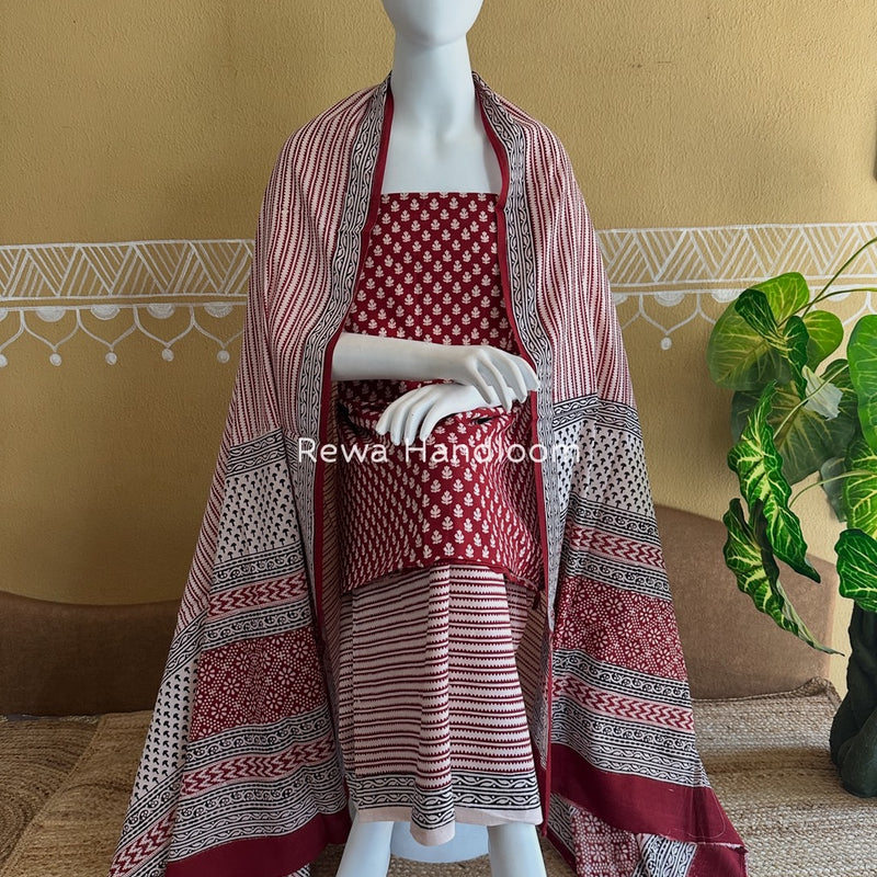 Bagh Print Cotton Suit 
