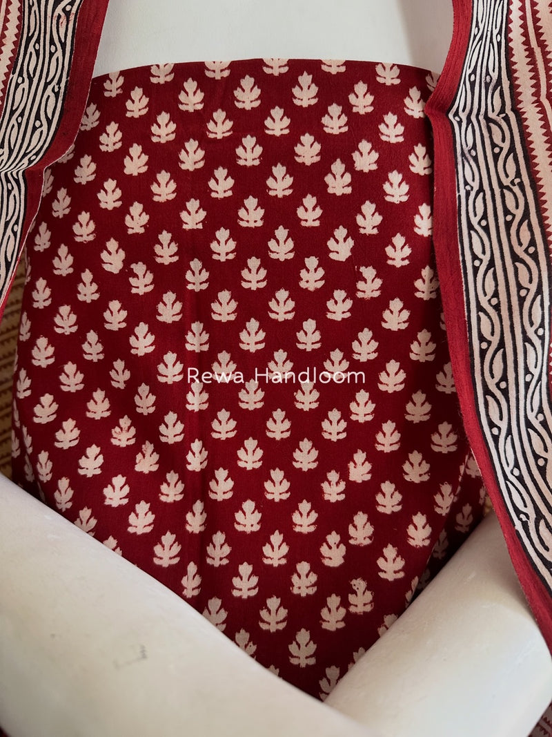 Red-White Bagh Print Cotton Suit BGCSJ0167