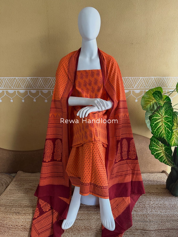 Bagh Print Cotton Suit 