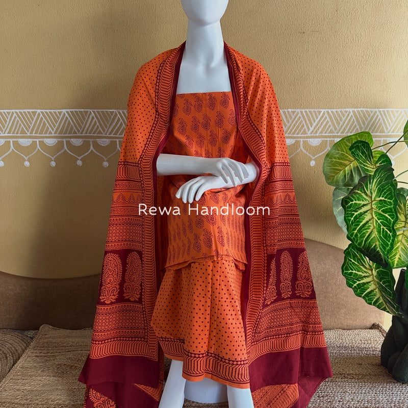 Bagh Print Cotton Suit 