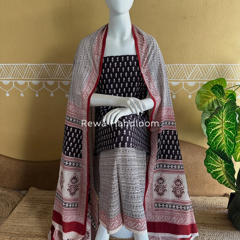 Bagh Print Cotton Suit 