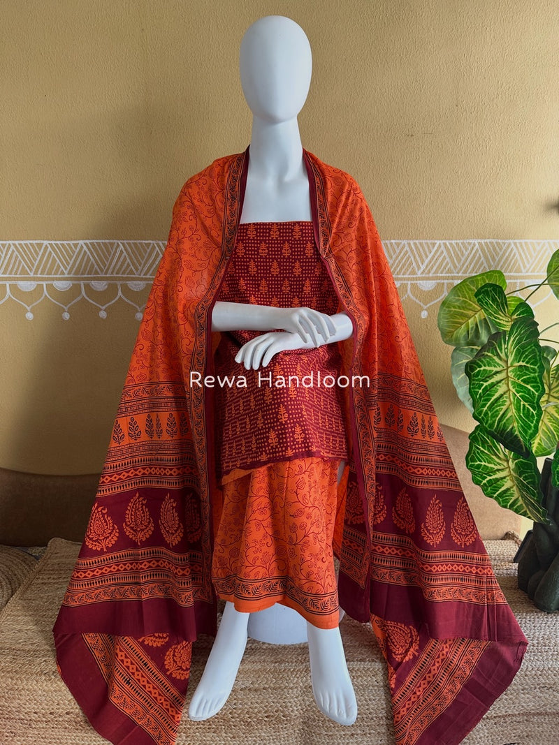 Bagh Print Cotton Suit