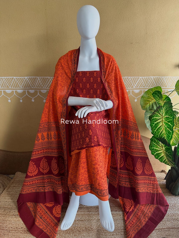 Bagh Print Cotton Suit