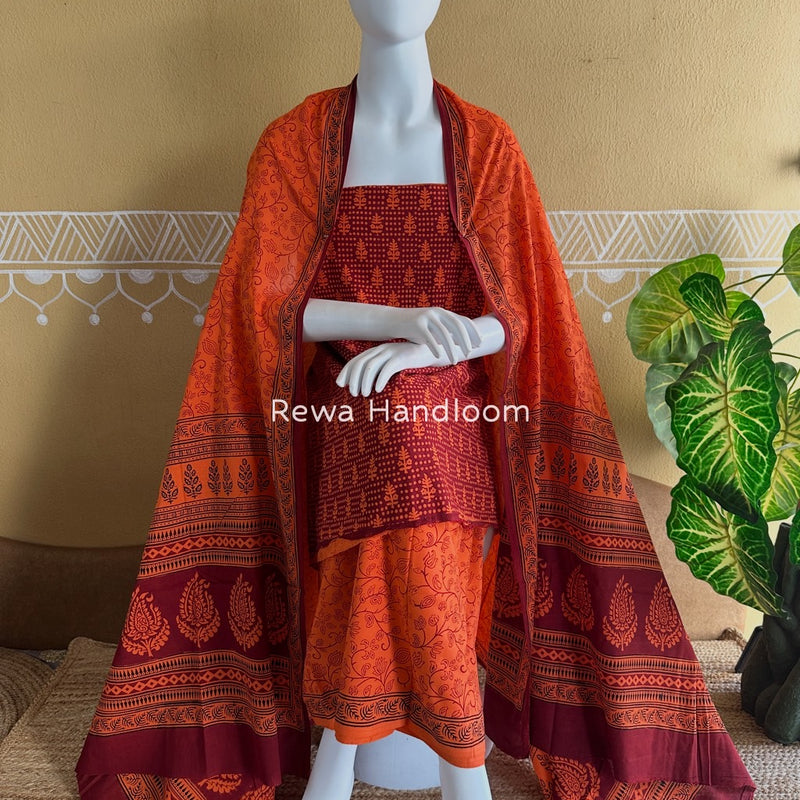 Bagh Print Cotton Suit