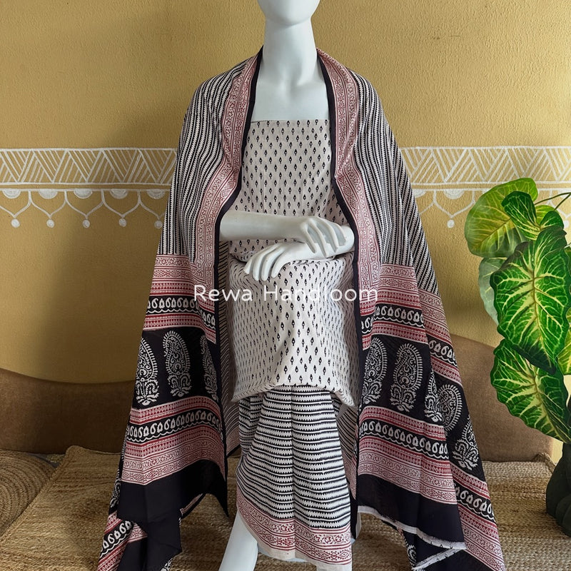 Bagh Print Cotton Suit 