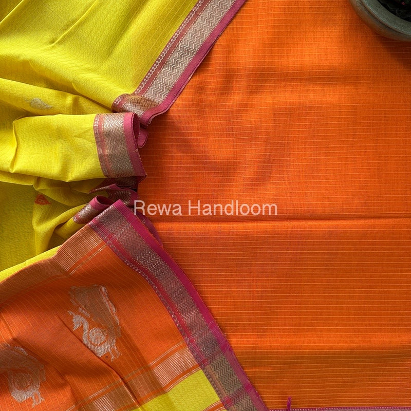 Maheshwari Peacock Buta-Buti Top-Dupatta Set