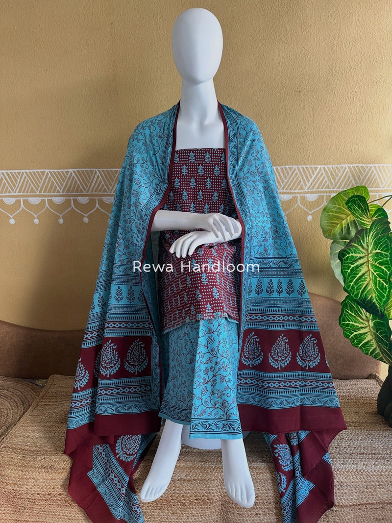 Bagh Print Cotton Suit