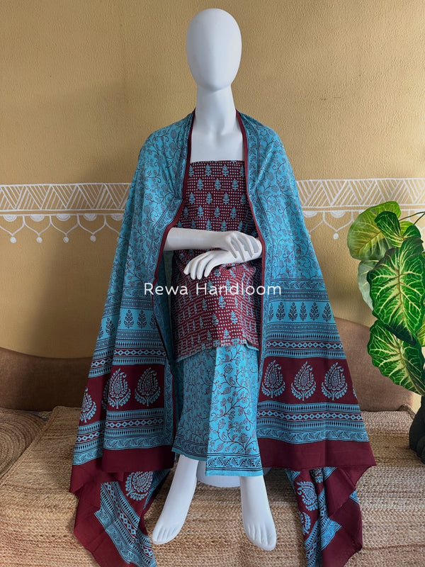Bagh Print Cotton Suit