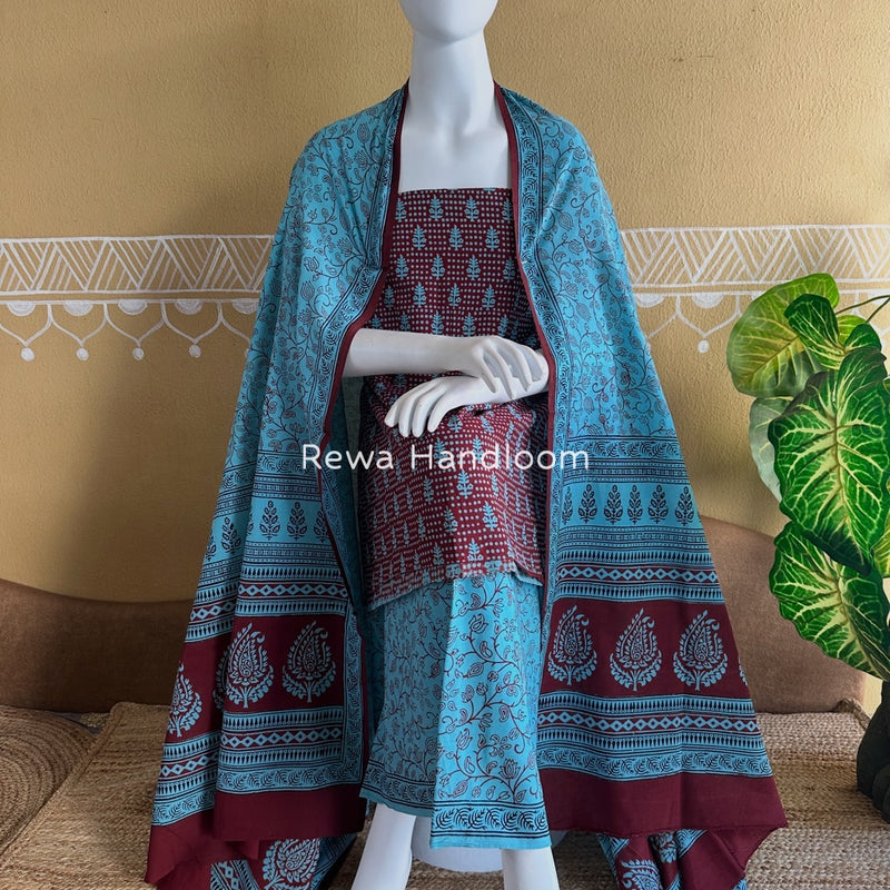 Bagh Print Cotton Suit