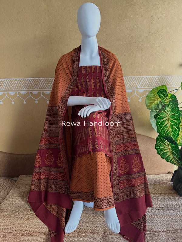 Bagh Print Cotton Suit 