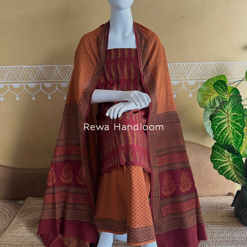 Bagh Print Cotton Suit 