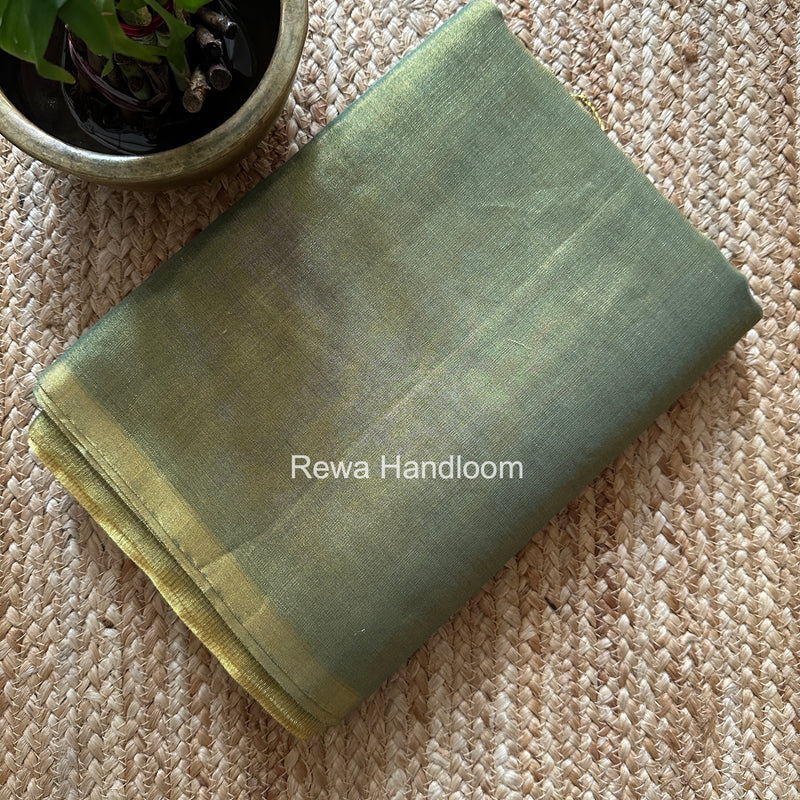 Maheshwari Green Tissue Saree TS049