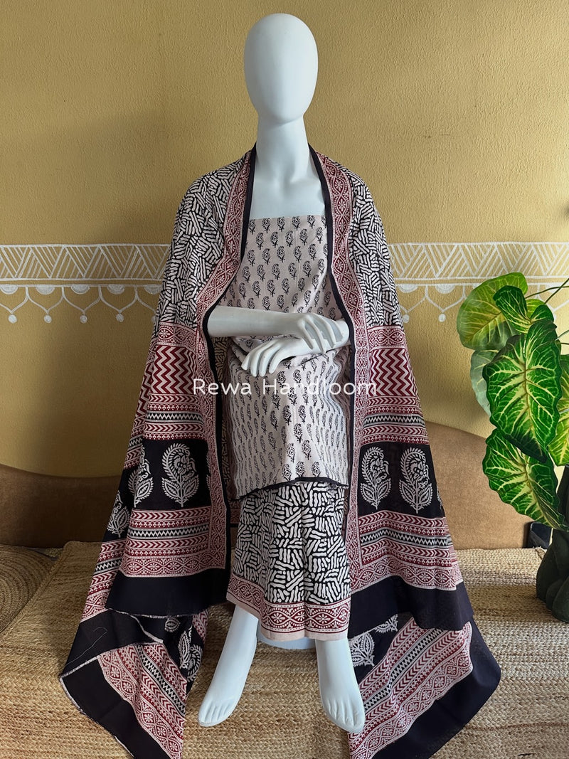 Bagh Print Cotton Suit
