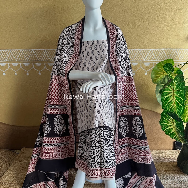 Bagh Print Cotton Suit