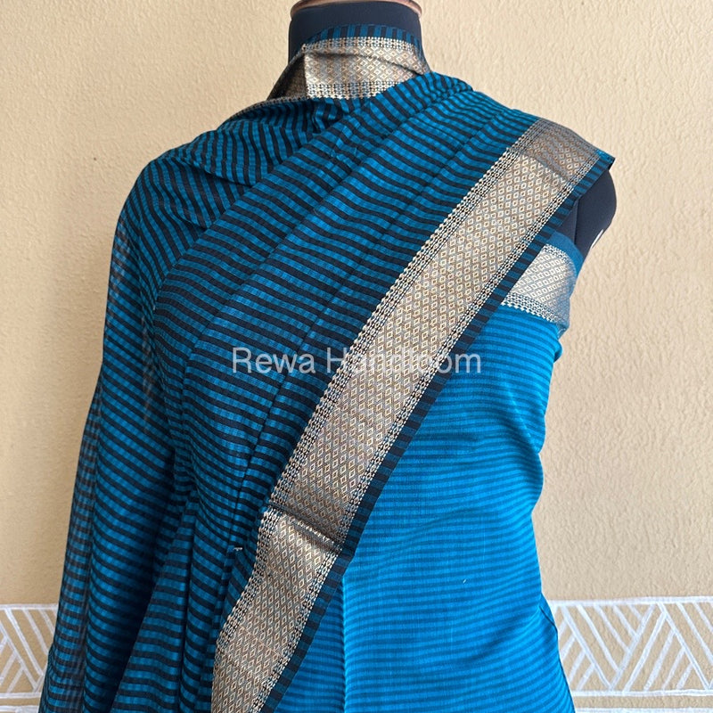 Maheshwari Rama Green Checks Dress Material CPT09
